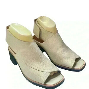 L' Amour Des Pieds Qiana Women’s Stone Leather Slingback Square Toes Sandals 8M